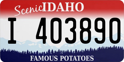 ID license plate I403890