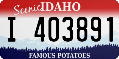 ID license plate I403891