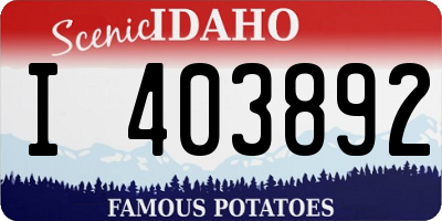 ID license plate I403892