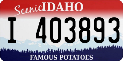 ID license plate I403893