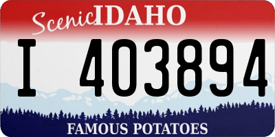 ID license plate I403894