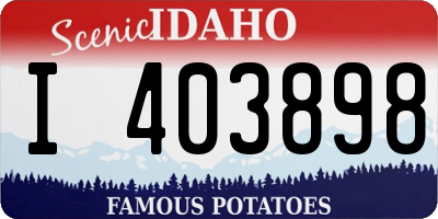 ID license plate I403898
