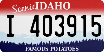 ID license plate I403915