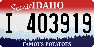 ID license plate I403919