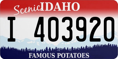 ID license plate I403920