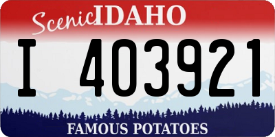 ID license plate I403921