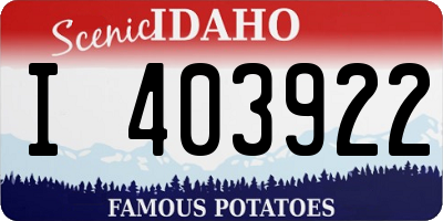 ID license plate I403922