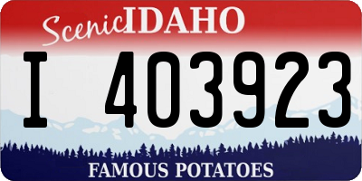 ID license plate I403923
