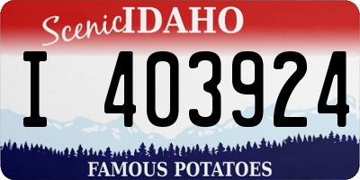 ID license plate I403924