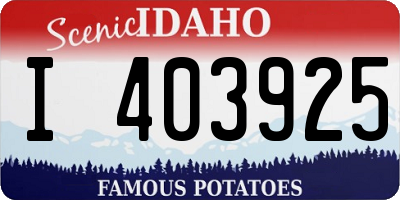 ID license plate I403925