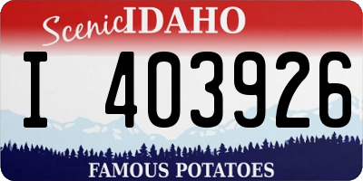ID license plate I403926