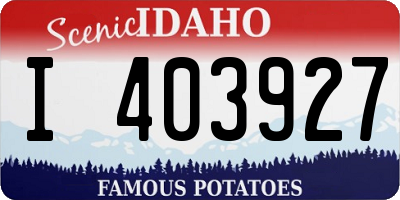 ID license plate I403927