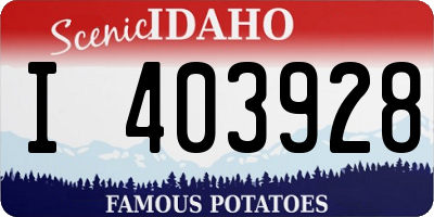 ID license plate I403928