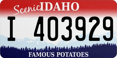 ID license plate I403929