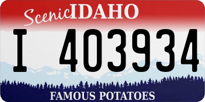 ID license plate I403934
