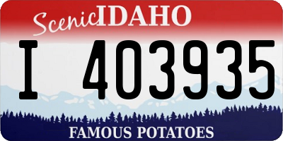 ID license plate I403935