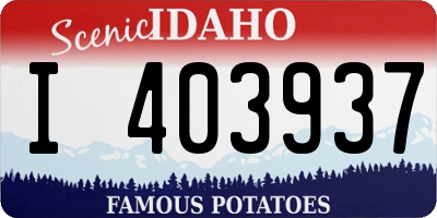 ID license plate I403937