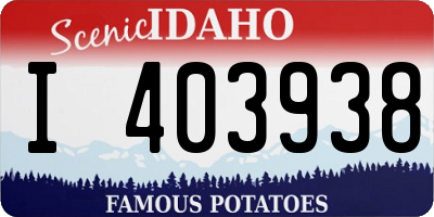ID license plate I403938