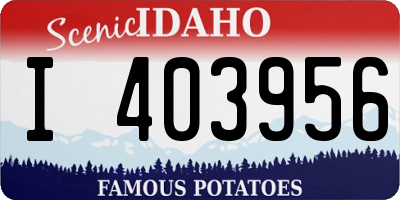 ID license plate I403956