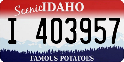 ID license plate I403957
