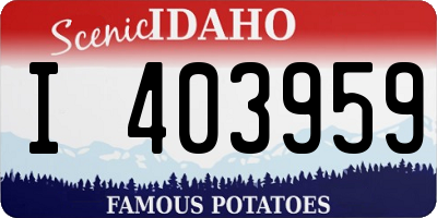 ID license plate I403959