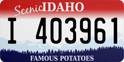 ID license plate I403961