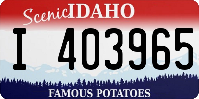 ID license plate I403965