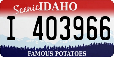 ID license plate I403966
