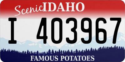 ID license plate I403967