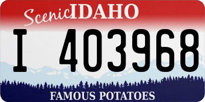 ID license plate I403968