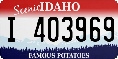 ID license plate I403969
