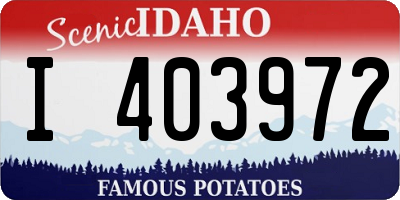 ID license plate I403972