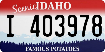 ID license plate I403978