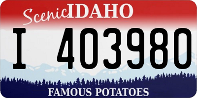 ID license plate I403980