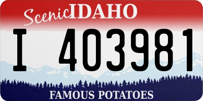 ID license plate I403981