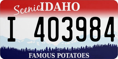 ID license plate I403984