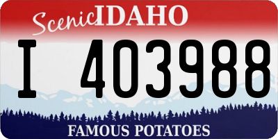ID license plate I403988