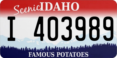 ID license plate I403989