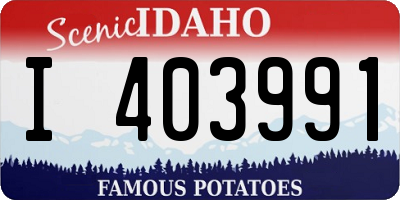 ID license plate I403991