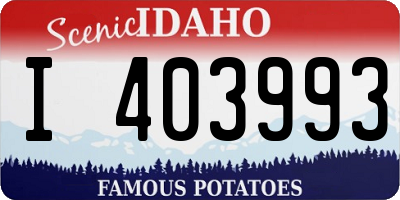 ID license plate I403993