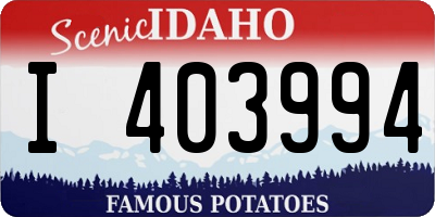 ID license plate I403994