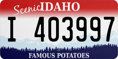 ID license plate I403997