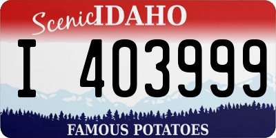 ID license plate I403999