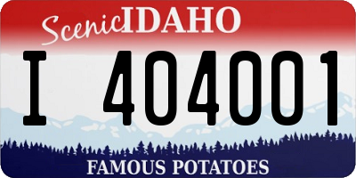ID license plate I404001
