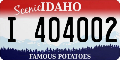 ID license plate I404002