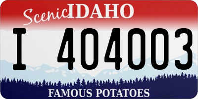 ID license plate I404003