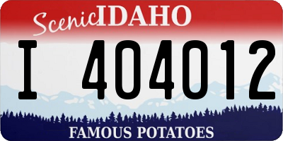 ID license plate I404012