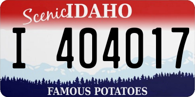ID license plate I404017