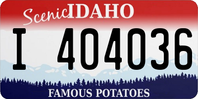 ID license plate I404036