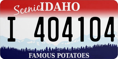 ID license plate I404104